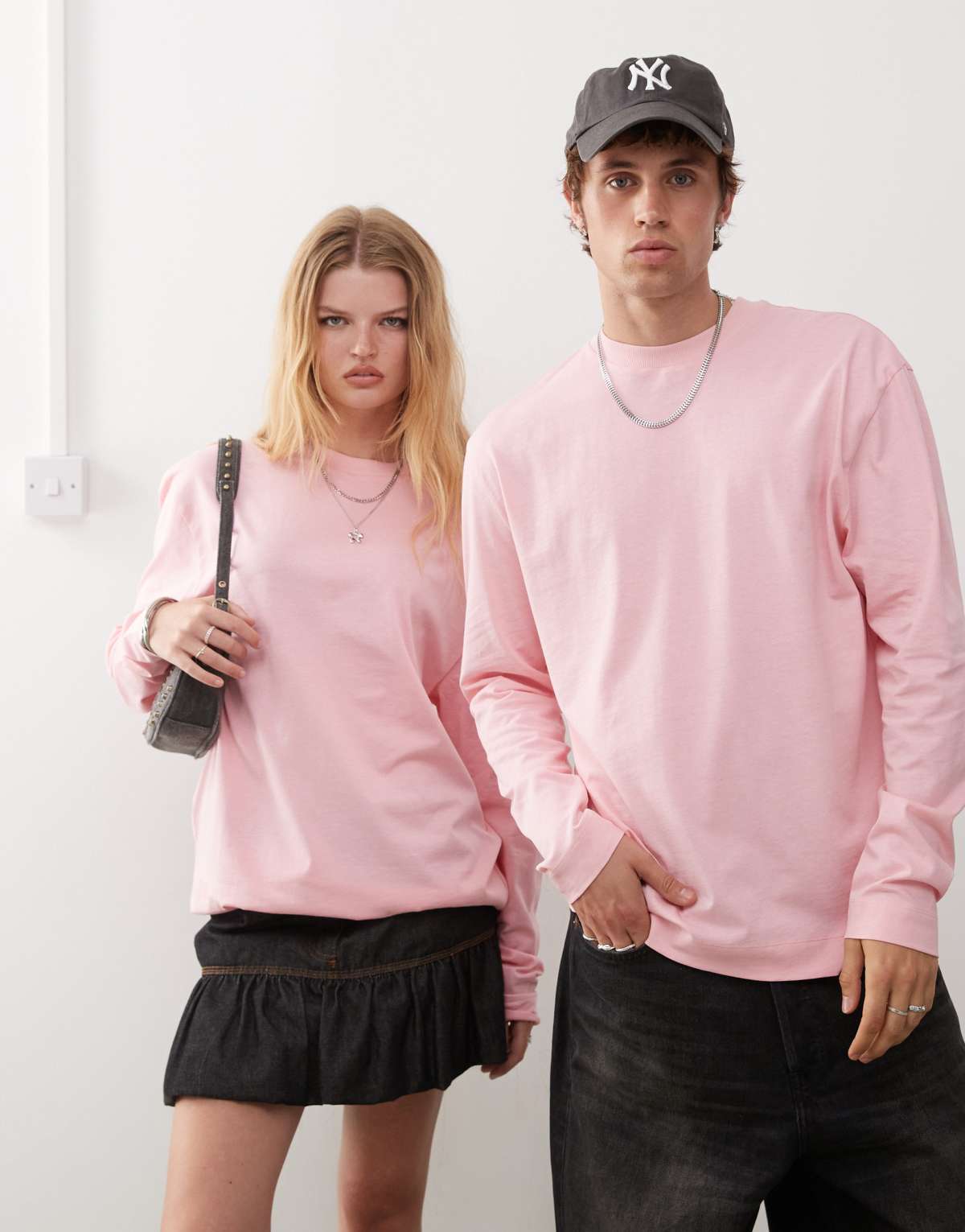COLLUSION Unisex long sleeve t-shirt in pink