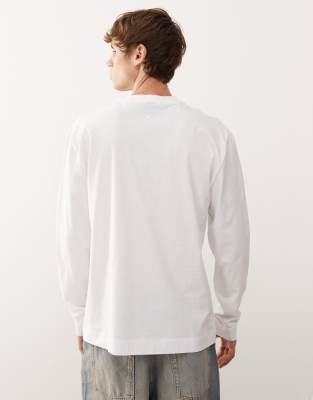 Collusion Unisex Long Sleeve T-shirt In White