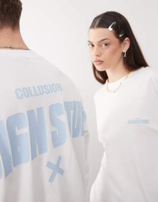 Collusion Unisex Long Sleeve T-shirt With Back Print