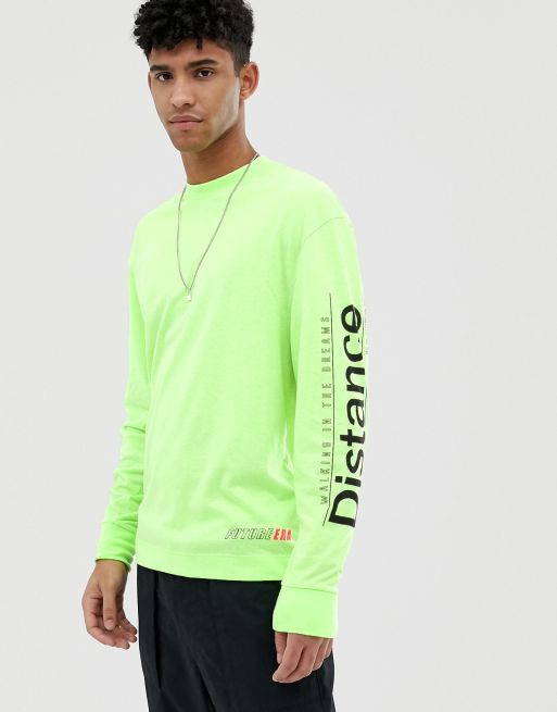 Long sleeve T-shirt with print Color light olive - SINSAY - 0235Q-81X