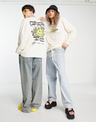 COLLUSION Unisex long sleeve t-shirt with sunshine print | ASOS