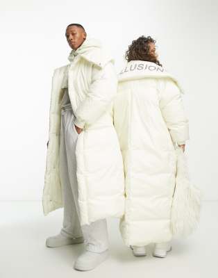 White longline store puffer jacket