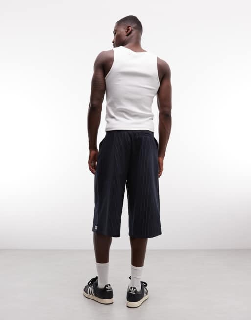 COLLUSION Unisex - Longline-jorts med nålestriber, 4 af 5