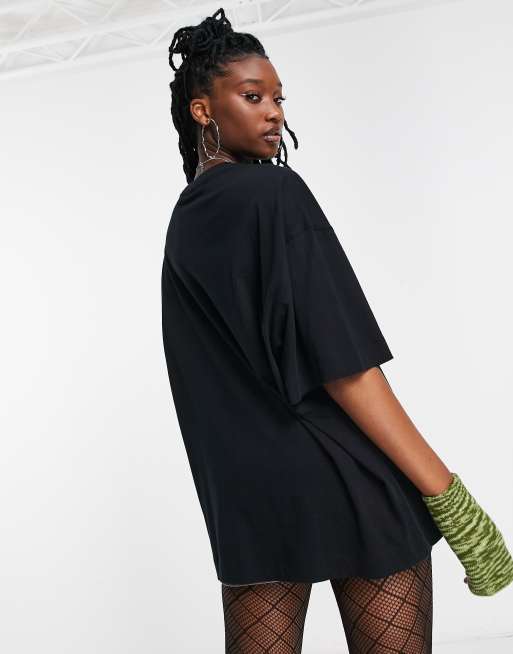 COLLUSION unisex magazine front print T-shirt in black | ASOS