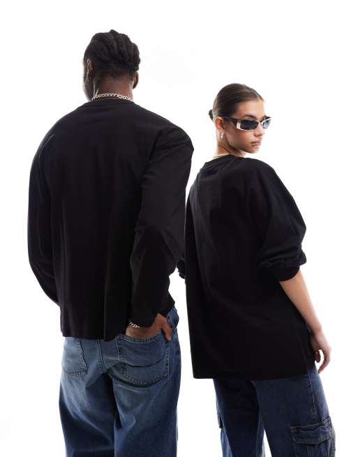 COLLUSION Unisex - Maglietta nera a maniche lunghe con stampa Ford su licenza, 3 di 4