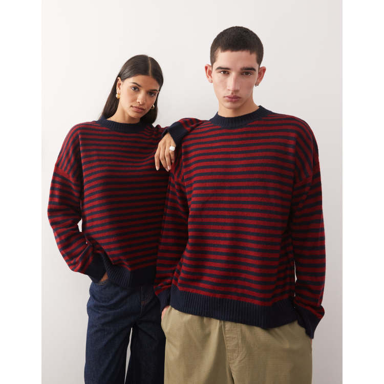 Maglioni a righe nere Maglione strappato distrutto Pullover da uomo