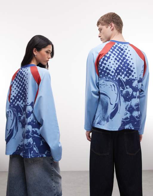 COLLUSION Unisex - Maillot de football - Bleu, 4 de 4