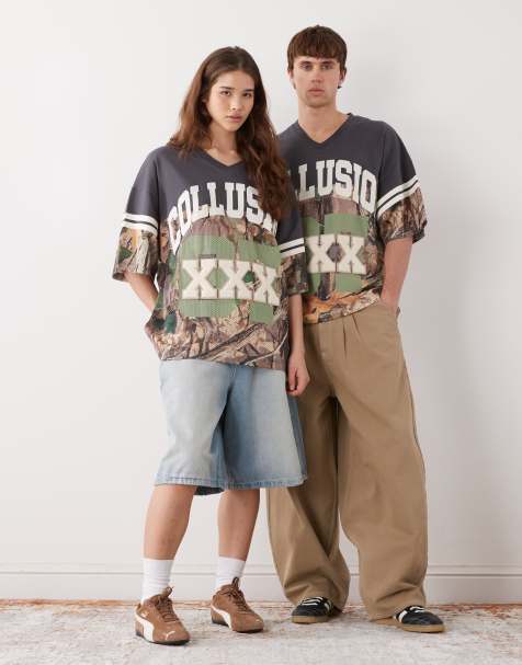 COLLUSION Unisex - Maillot de sport oversize à imprimé camouflage - view 1