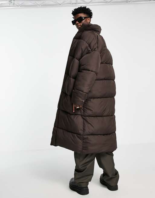 Mens full clearance length puffer coat