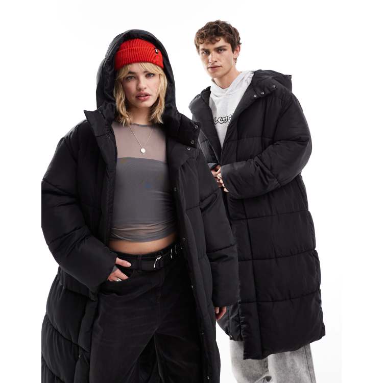 【KOOLOSET】Hidden Maxi Long Black Coat Women's Loose Cotton Trench Coat/extravagant Long Jacket