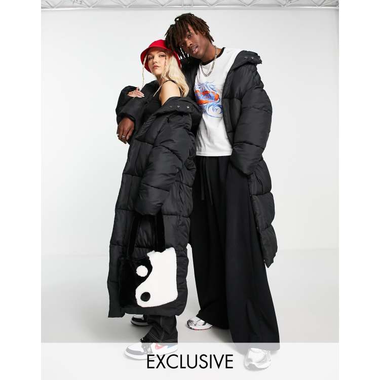 Collusion unisex oversized cape puffer jacket store in black