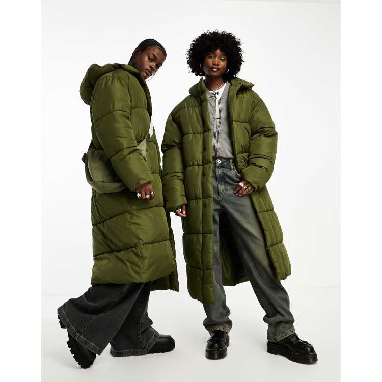 Asos green puffer outlet jacket