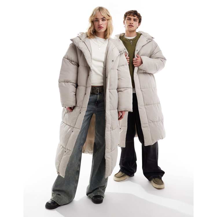 【MOUSSY】REVERSIBLE PUFFER LONG COAT【美品】 Quilted Drawstring Waist Hooded Rib Cuff Puffer Jacket