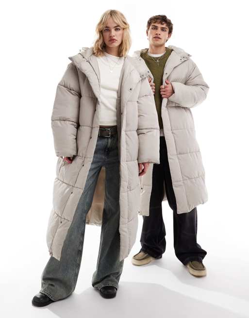 Long maxi puffer coat sale