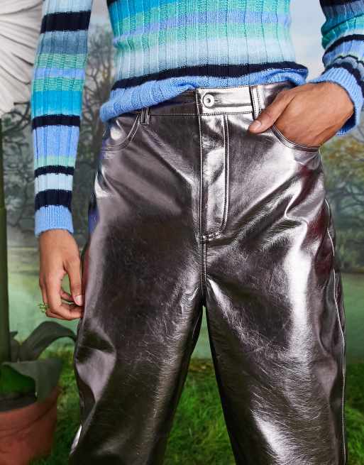 Metallic hot sale baggy pants