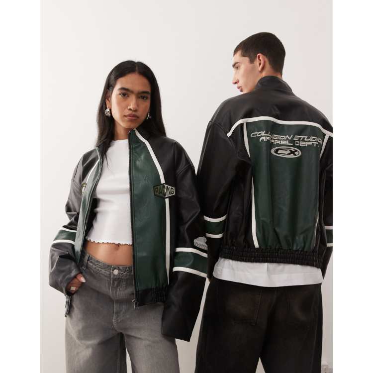 COLLUSION Unisex motocross biker jacket with badges | ASOS