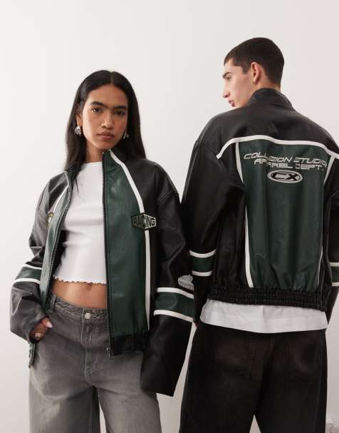 COLLUSION Unisex – Motocross-Bikerjacke mit Aufnähern - view 1