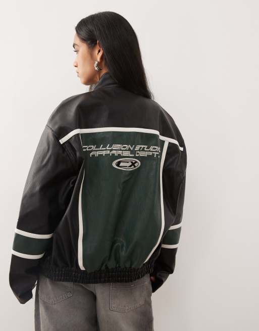 COLLUSION Unisex – Motocross-Bikerjacke mit Aufnähern, 4 von 4