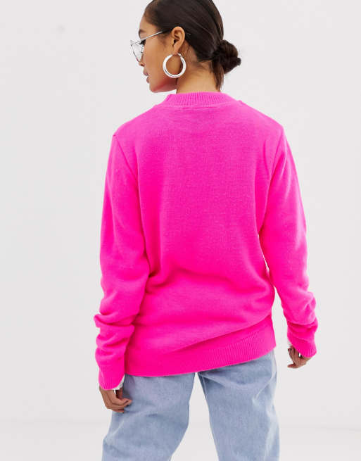 Neon discount roze trui