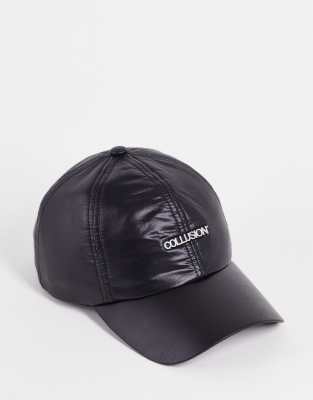 COLLUSION Unisex nylon cap with metal logo in black - ASOS Price Checker