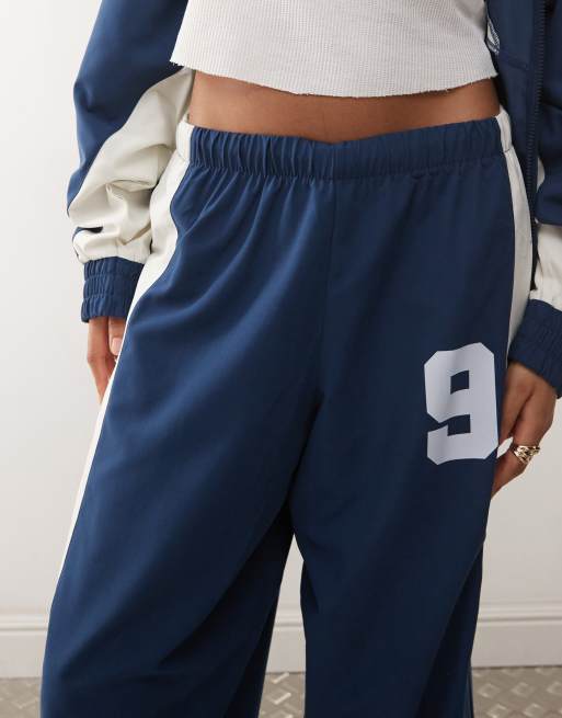COLLUSION Unisex nylon panelled tracksuit trackies in blue (part of a set), 4 of 5