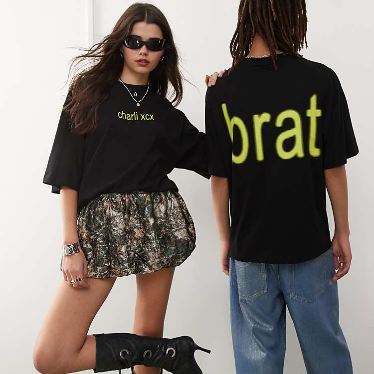 COLLUSION Unisex official Charli XCX BRAT boxy skater fit t COLLUSION Unisex official Charli XCX BRAT boxy skater fit t