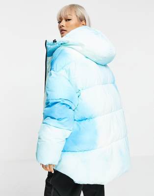 blue ombre puffer jacket