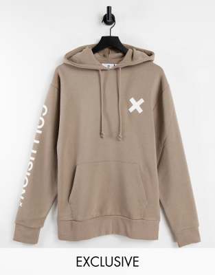 asos collusion brown hoodie
