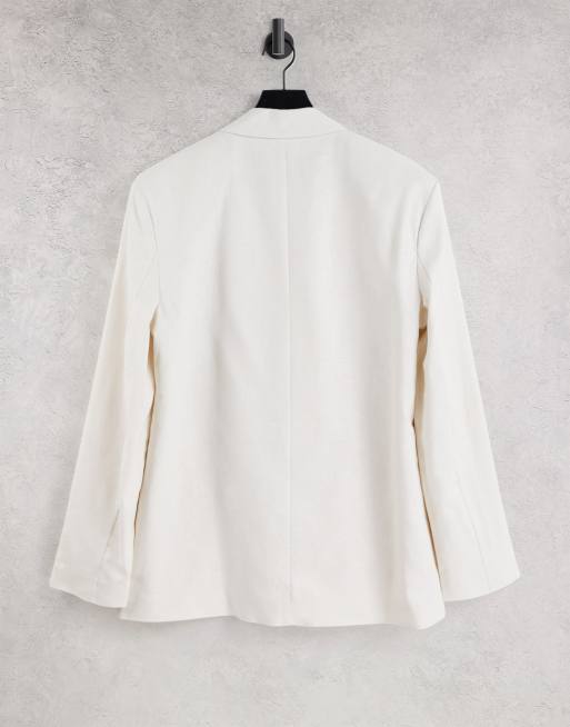 COLLUSION Unisex oversized blazer in off white, 2 of 4