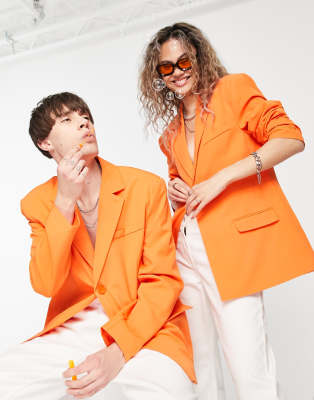 COLLUSION Unisex oversized blazer in orange - ASOS Price Checker