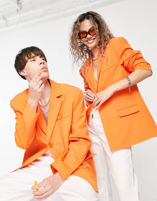 Orange 2024 oversized blazer