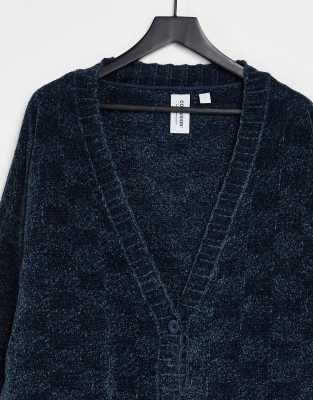 blue oversized cardigan