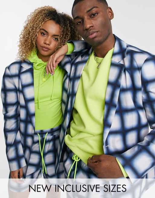 COLLUSION Unisex oversized check blazer & shorts, 2 of 2