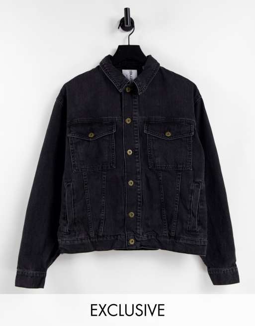 Asos black hot sale jean jacket