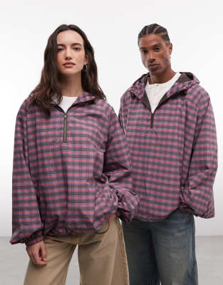 Collusion Unisex Oversized Hooded Track Jacket In Pink