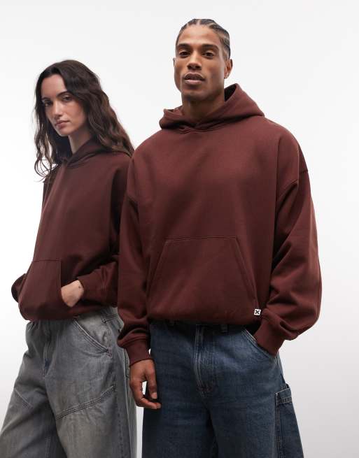 COLLUSION Unisex - Oversized hoodie in bruin, 3 van 4