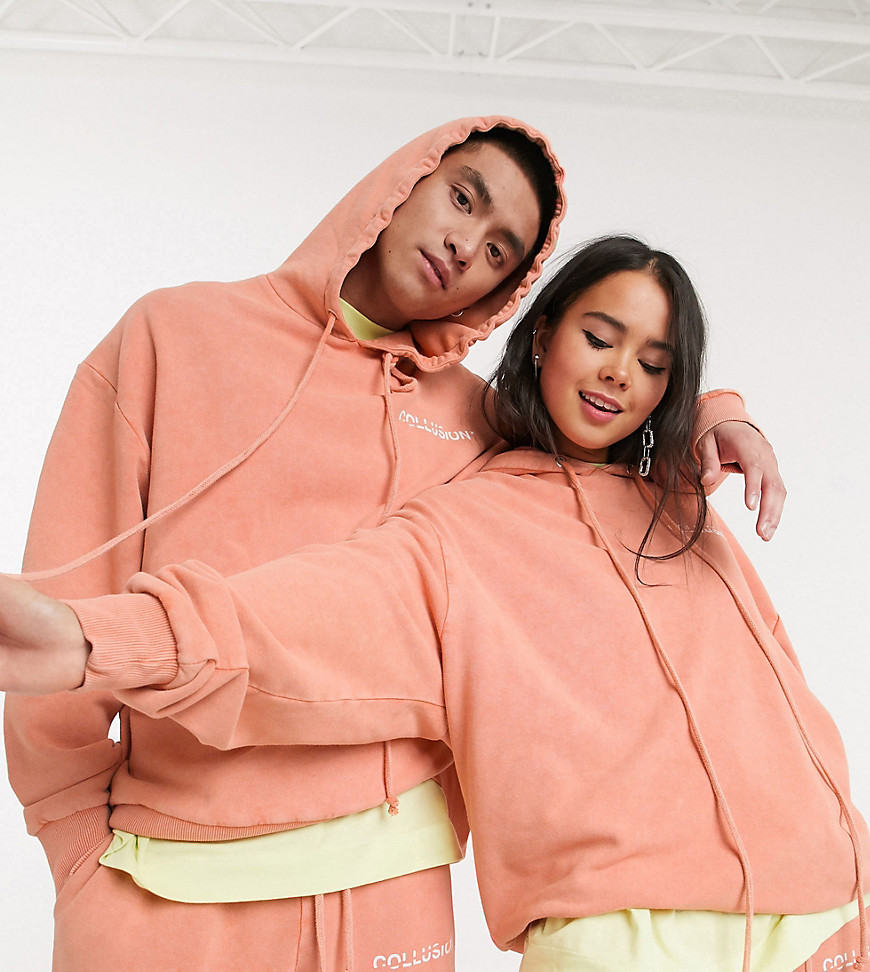 COLLUSION - Unisex - Oversized hoodie in oranje