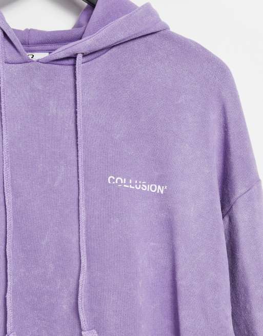 COLLUSION Unisex oversized hoodie in purple acid wash