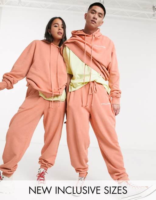 Collusion Unisex Oversized Joggers In Orange Acid Wash Asos 3225