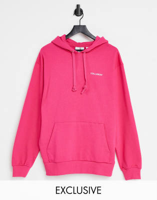 Collusion best sale hoodie pink