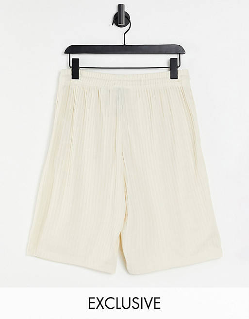  COLLUSION Unisex oversized ribbed shorts co-ord 