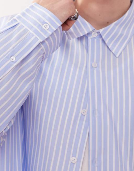 COLLUSION Unisex oversized shirt in blue stripe