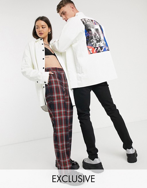 COLLUSION Unisex oversized shirt In high shine