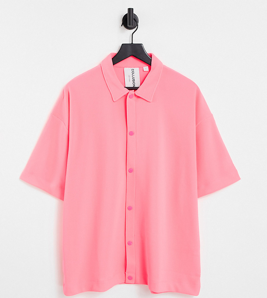 Shirt by COLLUSION Exclusive to ASOS Spread collar Short sleeves Button placket Oversized fit