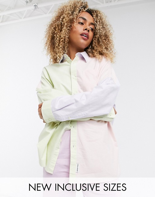COLLUSION Unisex oversized spliced shirt