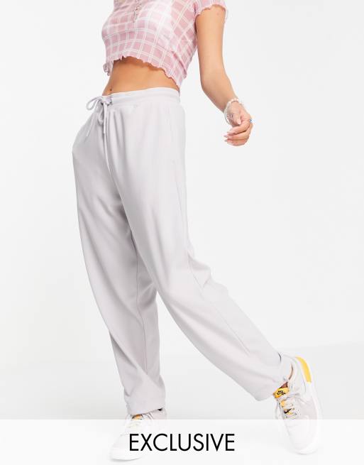 COLLUSION Unisex wide leg sweatpants with double waistband