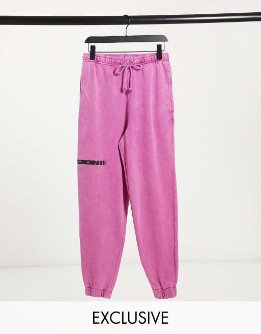 COLLUSION Unisex oversized sweatpants with print in black