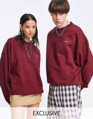 COLLUSION Unisex oversized sweatshirt in burgundy | ASOS