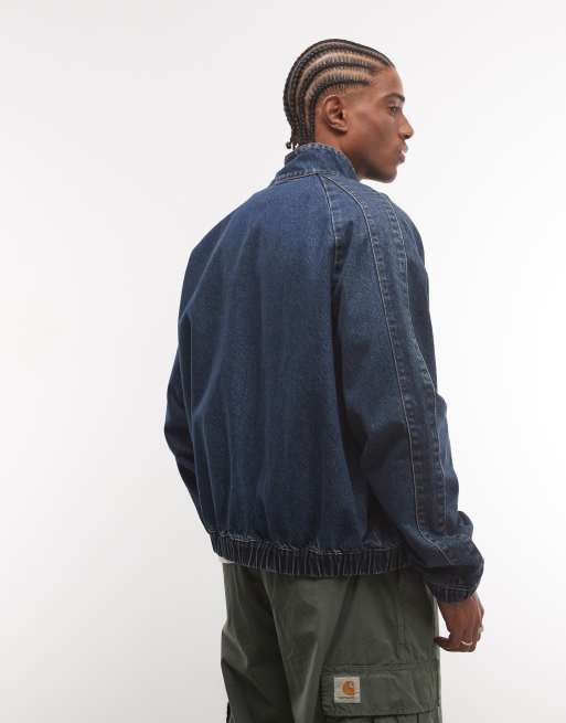 COLLUSION unisex oversized track denim jacket in grunge wash, 4 of 4