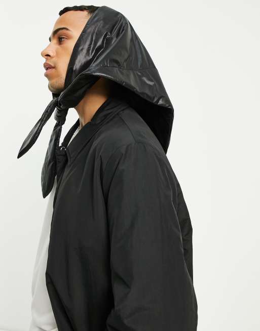 COLLUSION Unisex padded babushka in black, 3 of 4